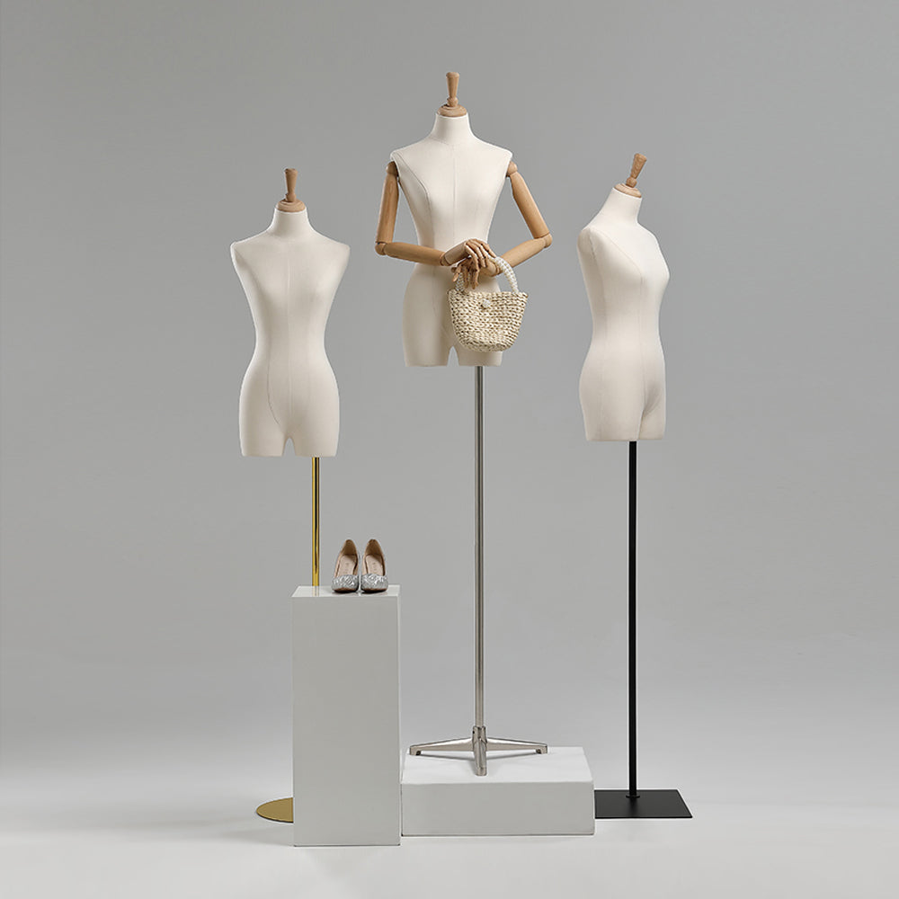 Female Adult Mannequin Torso With Stand, Half Body Woman Display