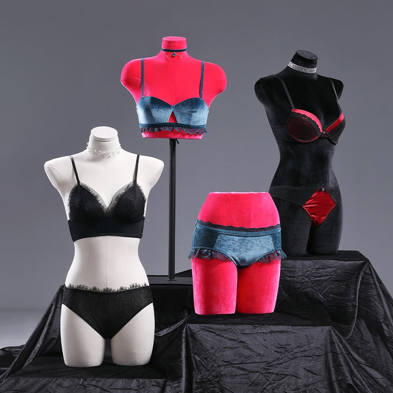 Half Body Female Bikini Bra Trouser Pant Lingerie Underwear Bust Mannequin  Dress Form Velvet Mannequin Torso – JELIMATE