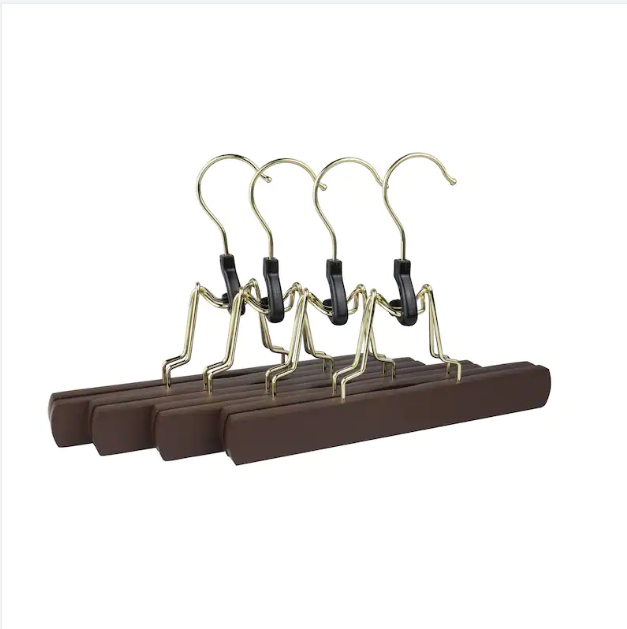 Jelimate Set of 4pcs Brown Wooden Clamp Hanger for Wig Stand