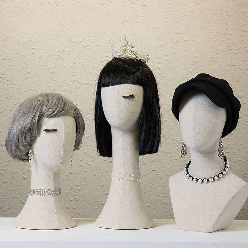 Jelimate Fully Pinnable Mannequin Head for Wigs,Female Colorful Velvet –  JELIMATE