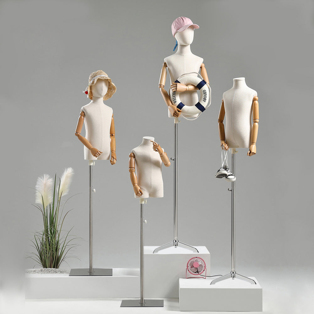 Jelimate Clothing Store Beige Kid Mannequin Torso Display,Canvas Manne –  JELIMATE