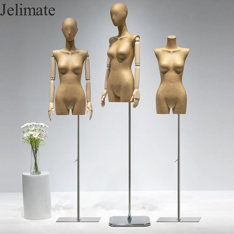 Embrace Unique Decor: Jelimate Half Body Female Kraft Paper Mannequin Torso for Your Fashion Boutique Stores