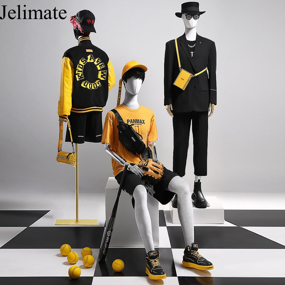 Jelimate Multi-Color Full Body and Half Body Male Velvet Mannequin : The Perfect Choice for Displaying Men Clothing and Accessories in High End Boutique Store