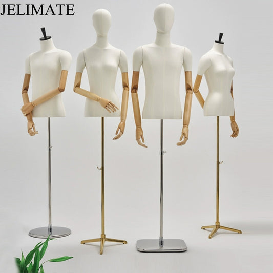 Elevate Your Boutique Store Display with Jelimate High End White Cotton Fabric Wrapped Female Male Half Body Mannequin