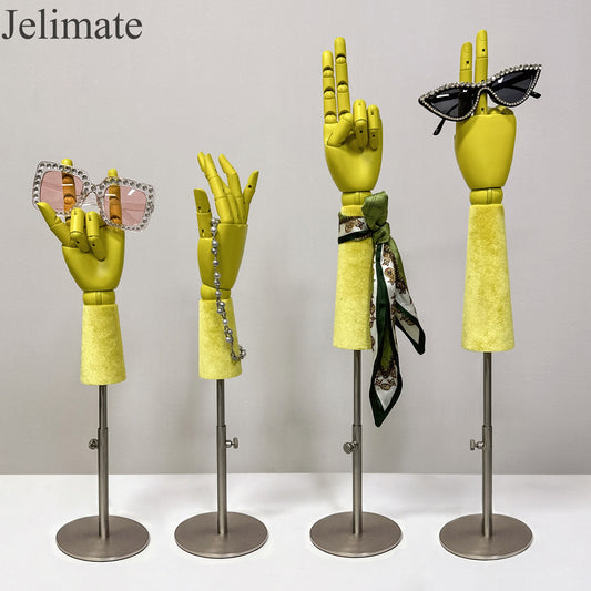 Why Jelimate Colorful Female Wooden Mannequin Hand With Velvet Handle With Silver Base is the Perfect Accent for Your Boutique Displays?