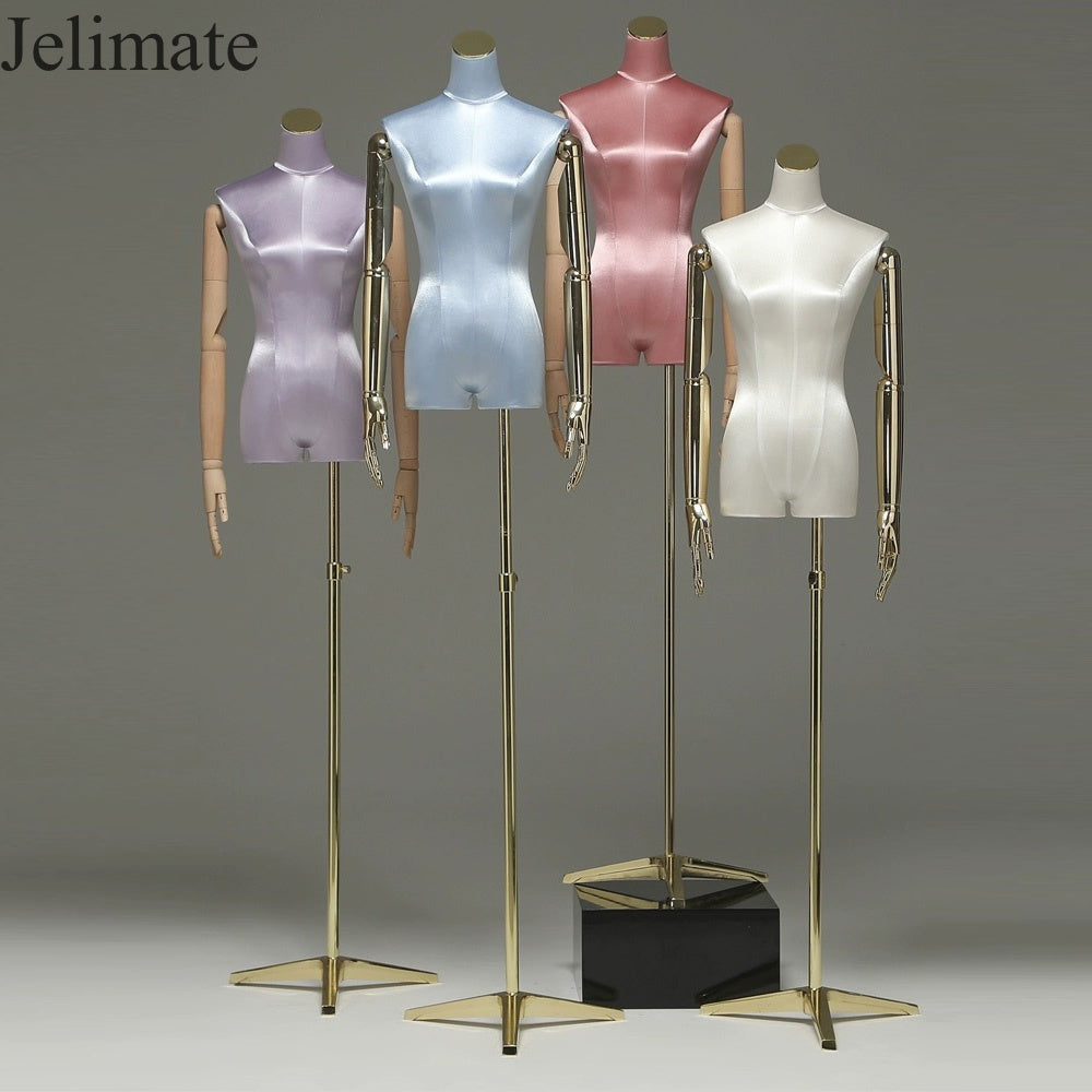 How to Using Jelimate Female Satin Fabric Wrapped Headless Mannequin Torso for Clothing Shop Decoration?