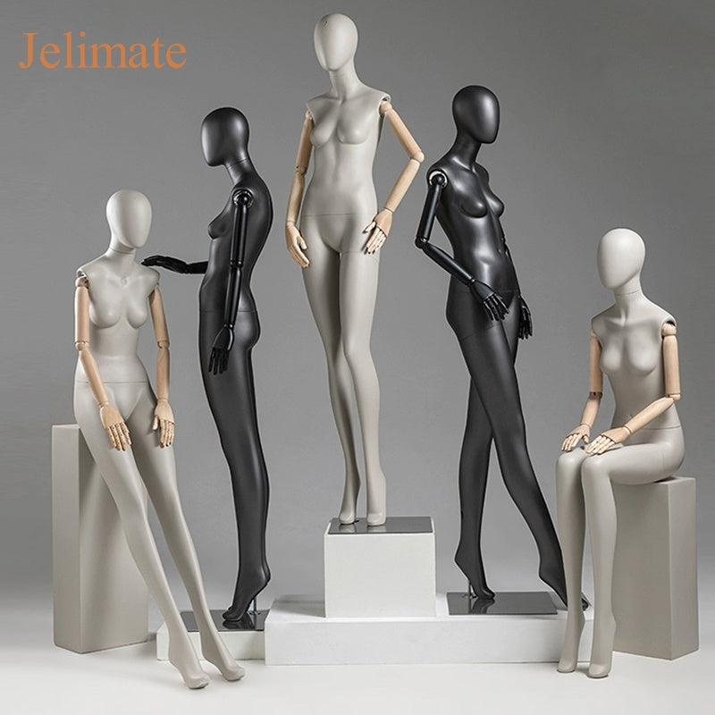 Exploring the Important Role of Jelimate Female High End Gray Black Lacquered Fiberglass Mannequin Full Body Dress Form in Fashion Boutique Clothing Stores