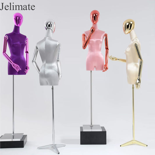 The Most Eye-Catching Way to Refresh Your Fashion Boutique - Jelimate Colorful Satin Models with Electroplated Heads!