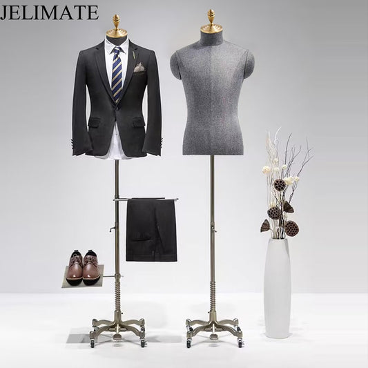 The Art of Window Display: How To Using JELIMATE Linen Fabric Female Male Half Body Mannequin with Wheeled Base in Fashion Boutique Store?