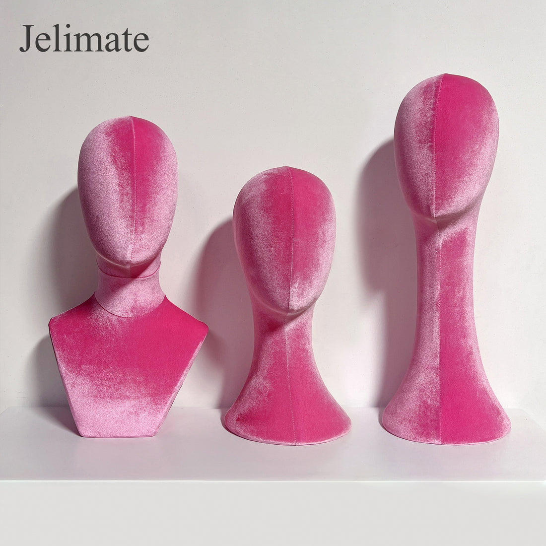 What is Jelimate Long Neck Pink Velvet Mannequin Head and How Does it Work in Jewelry Boutiques And Clothing Accessories Store