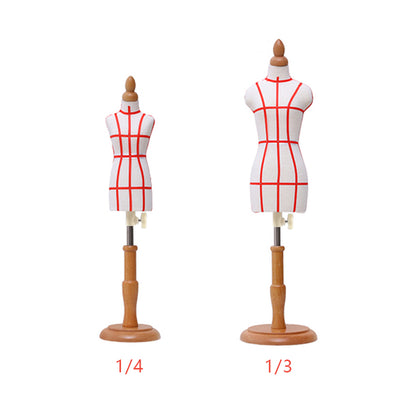 JELIMATE Female Half Scale Dress Form For Pattern Making,1/2 Or 1/3 Or 1/4 Scale Miniature Women Sewing Dress Form Mannequin,Fashion Designer And Fashion School Used Mini Tailor Mannequin For Teaching,Fully Pinnable Half Size Scale Form