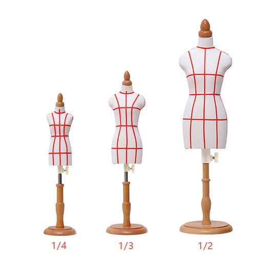 Jelimate Full Pinnable Half Scale Female Dress Form For Pattern Making,1/2 Or 1/3 Or 1/4 Scale Miniature Sewing Mannequin for Women,Mini Tailor Mannequin for Fashion Designer Fashion School