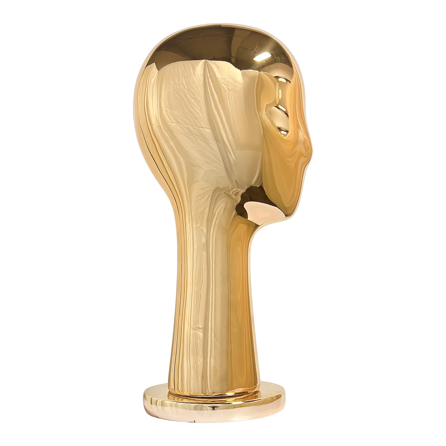 Luxury Gold 40cm Long Neck Female Mannequin Head Realistic Egg Head Women Wig Display Electroplating Head Stand JM010GOLDEN-40CM