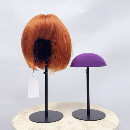 Jelimate Luxury Velvet Mannequin Head With Black Round Base,Wig Display Mannequin Head Dress Form Torso,Hat Display Stand Jewelry Holder Stand Fully Pinnable Mannequin Head Model Props