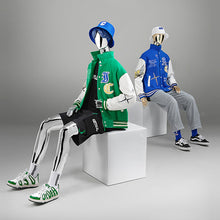 Load image into Gallery viewer, Jelimate Luxury Mirror Silver Gold Male Mannequin Full Body Dress Form,Window Display Men Mannequin Torso Stand,Clothing Dress Form Mannequin Body Form
