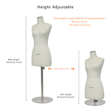 Load image into Gallery viewer, JM260 SIZE12 Half Scale Female Dress Form For Pattern Making,1/2 Scale Miniature Sewing Mannequin for Women,Mini Tailor Mannequin for Fashion Designer Fashion School Draping Mannequin
