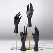 Load image into Gallery viewer, Jelimate High End Matte Black Wooden Hand Mannequin Display,Wood Mannequin Hand Dress Form,Hat Bag Jewelry Display Hand Model
