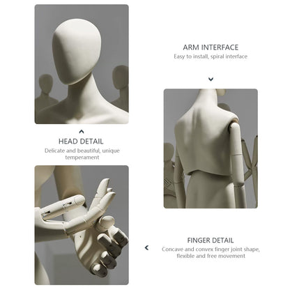 Jelimate Clothing Store Male Kid Female Mannequin Full Body,Window Display Twist Waist Family Dummy,Fiberglass Mannequin Torso Clothing Dress Form