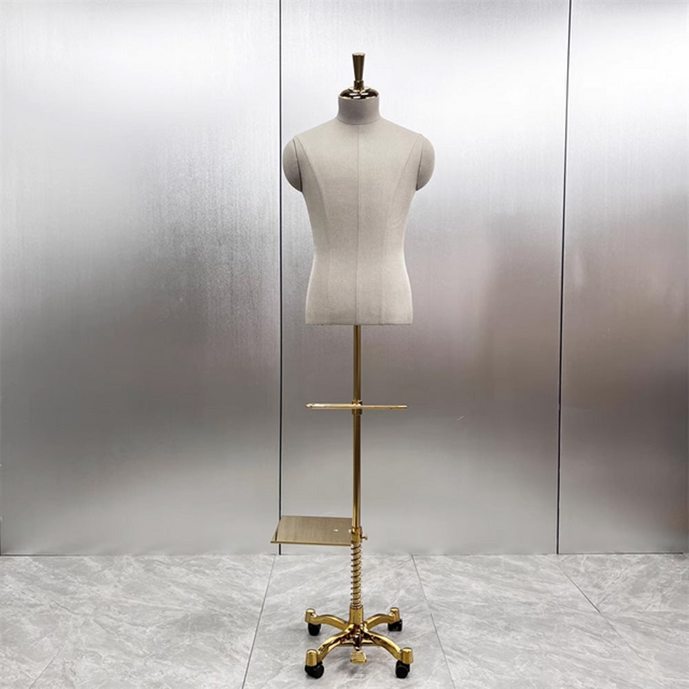 JELIMATE Luxury Clothing Store Female/Male Half Body Mannequin,Women/Men Dress Form Torso With Pant Shoe Rack,Tabletop Mannequin Torso With Wooden Base