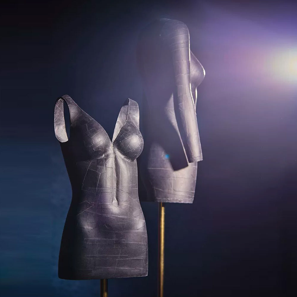 Jelimate Torso Manichino Nero Cavo 3D Personalizzato Femminile, Manichino da Donna per Esposizione di Abbigliamento, Manichino per Intimo con Espositore per Adesivi Artigianali