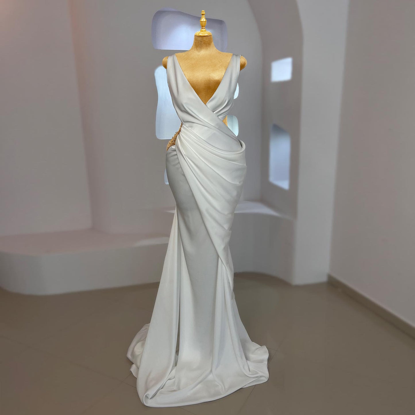 Tienda de ropa Jelimate, maniquí de torso femenino de tela de gamuza marrón, modelo de vestido de noche de mujer de cintura delgada y cadera grande, maniquí de torso para exhibición de vestido de novia