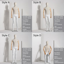 Load image into Gallery viewer, Jelimate Good Quality Adult Male Mannequin Full Body,Linen Fabric Mannequin Torso Stand Manikin,Men Model Clothing Dress Form Display Dummy
