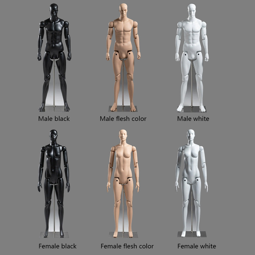 Jelimate High Quality Male Female Flexible Mannequin Full Body Model,Clothing Store Movable Joints Robot Mannequin,Clothing Display Dress Form Model