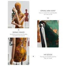 Load image into Gallery viewer, Jelimate High End Window Display Mannequin Torso Female Dress Form,Colorful Printed Fabric Wedding Dress Mannequin,Manikin Head Clothing Dress form
