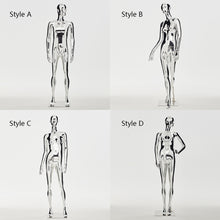 Load image into Gallery viewer, Jelimate Fashion Chrome Male Female Mannequin Full Body,Clothing Store Plate Mirror Silver Display Dress Form,Clothes Jewelry Wedding Dress Model
