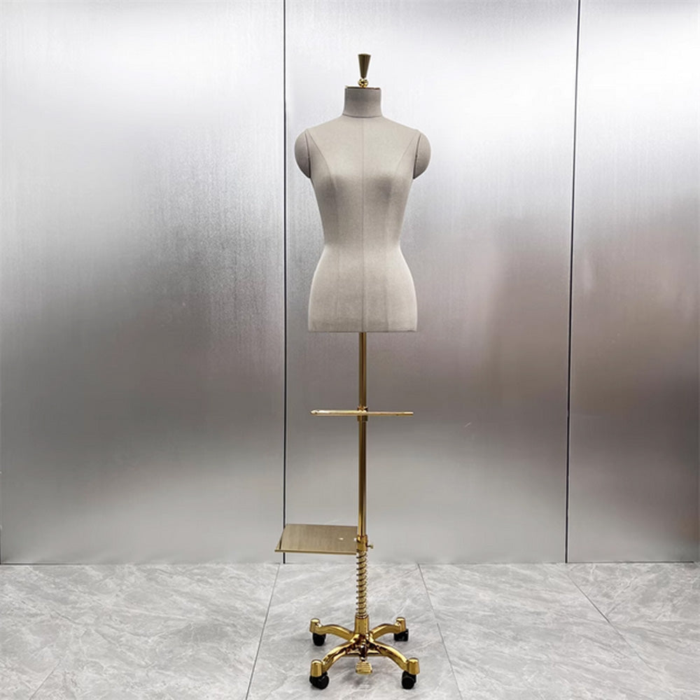 JELIMATE Luxury Clothing Store Female/Male Half Body Mannequin,Women/Men Dress Form Torso With Pant Shoe Rack,Tabletop Mannequin Torso With Wooden Base