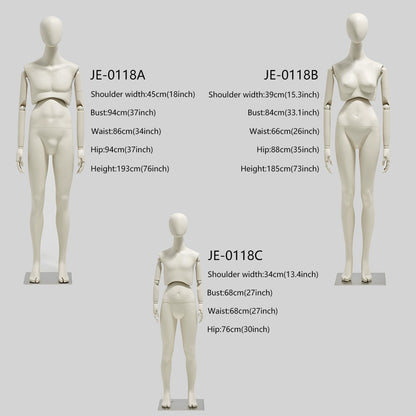 Jelimate Clothing Store Male Kid Female Mannequin Full Body,Window Display Twist Waist Family Dummy,Fiberglass Mannequin Torso Clothing Dress Form