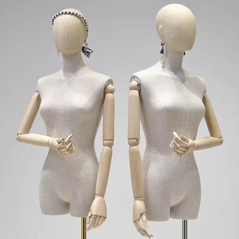 Jelimate Luxury Grey Linen Mannequin Torso Female Dress Form,Wedding D –  JELIMATE
