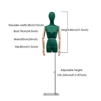 Jelimate Luxury Twist Waist Female Display Mannequin Torso Stand,Clothing Store Colorful Linen Fabric Mannequin Body,Window Display Dress Form Torso