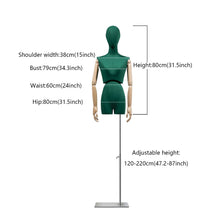 Load image into Gallery viewer, Jelimate Luxury Twist Waist Female Display Mannequin Torso Stand,Clothing Store Colorful Linen Fabric Mannequin Body,Window Display Dress Form Torso
