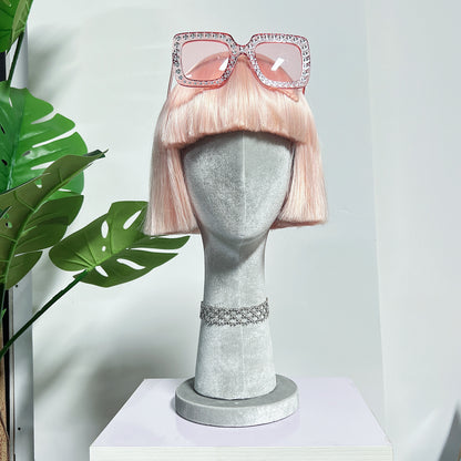 Jelimate Luxury Female BoBo Wigs,Candy-Colored Bangs Short Straight Hair,Women Hair for Clothing Store Mannequin Head Decoration,Clothing Dress Form With Wigs