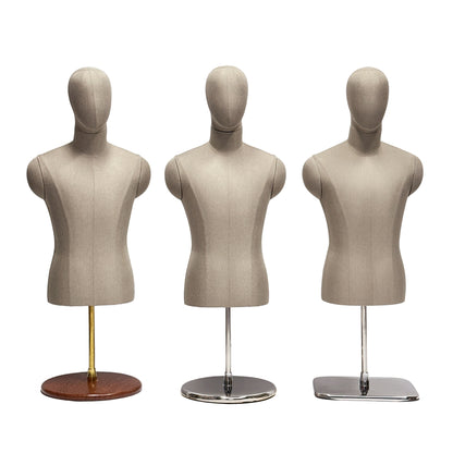 Jelimate Luxury Gray Men Half Body Mannequin,Male Dress Form Suit Display Mannequin Torso,Clothing Store Tabletop Mannequin Dummy Male Display Model