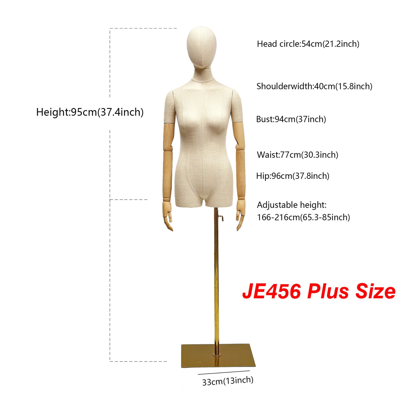 Jelimate Fully Pinnable Female Plus Size Mannequin,Women Plus Size Dress Form Clothing Display Mannequin Torso,Window Display Mannequin Plus Size Model