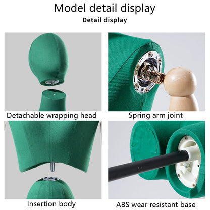 Jelimate Luxury Twist Waist Female Display Mannequin Torso Stand,Clothing Store Colorful Linen Fabric Mannequin Body,Window Display Dress Form Torso