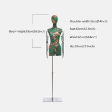 Load image into Gallery viewer, Jelimate High End Window Display Mannequin Torso Female Dress Form,Colorful Printed Fabric Wedding Dress Mannequin,Manikin Head Clothing Dress form

