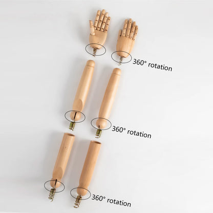 Jelimate Female Mannequin Hand Dress Form,Movable Wooden Hand Model Flexible Fingers,Glove Sunglasses Ring Jewelry Display Mannequin Hand Manikin