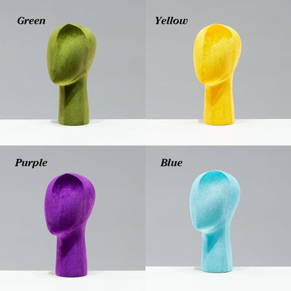 Jelimate Luxury Colorful Velvet Mannequin Head Dress Form,Dummy Head Mannequin Stand Wig Display Stand,Sunglasses Headband Hat Display Head Model Props