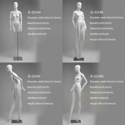 Jelimate High Quality Female White Mannequin Full Body,Half Body Women Dress Form Torso,Wedding Dress Jewelry Clothing Display Dress Form Dummy