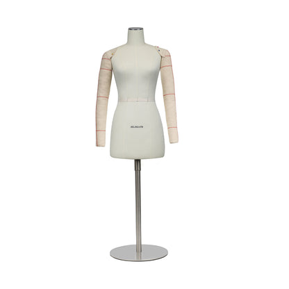 JELIMATE Half Scale Female Dress Form(Not Adult Full Size),1:2 Miniature Sewing Half Size Mannequin Not Fully Pinable Dressmaker Dummy,46cm Body Height Female Torso Tailor Model Size 12