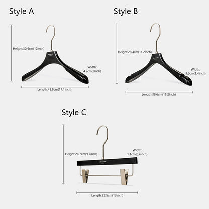 Jelimate High Quality Women Men Clothing Store Black Acrylic Hanger Non Slip Coat Shirt Pant Suit Clothing Hanger Clear Crystal Hanger Hotel Hanging Clothing Rack