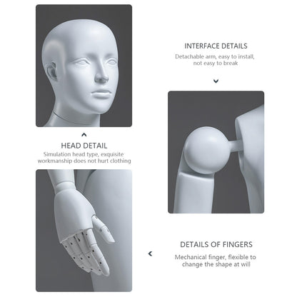 Jelimate High Quality Male Female Flexible Mannequin Full Body Model,Clothing Store Movable Joints Robot Mannequin,Clothing Display Dress Form Model