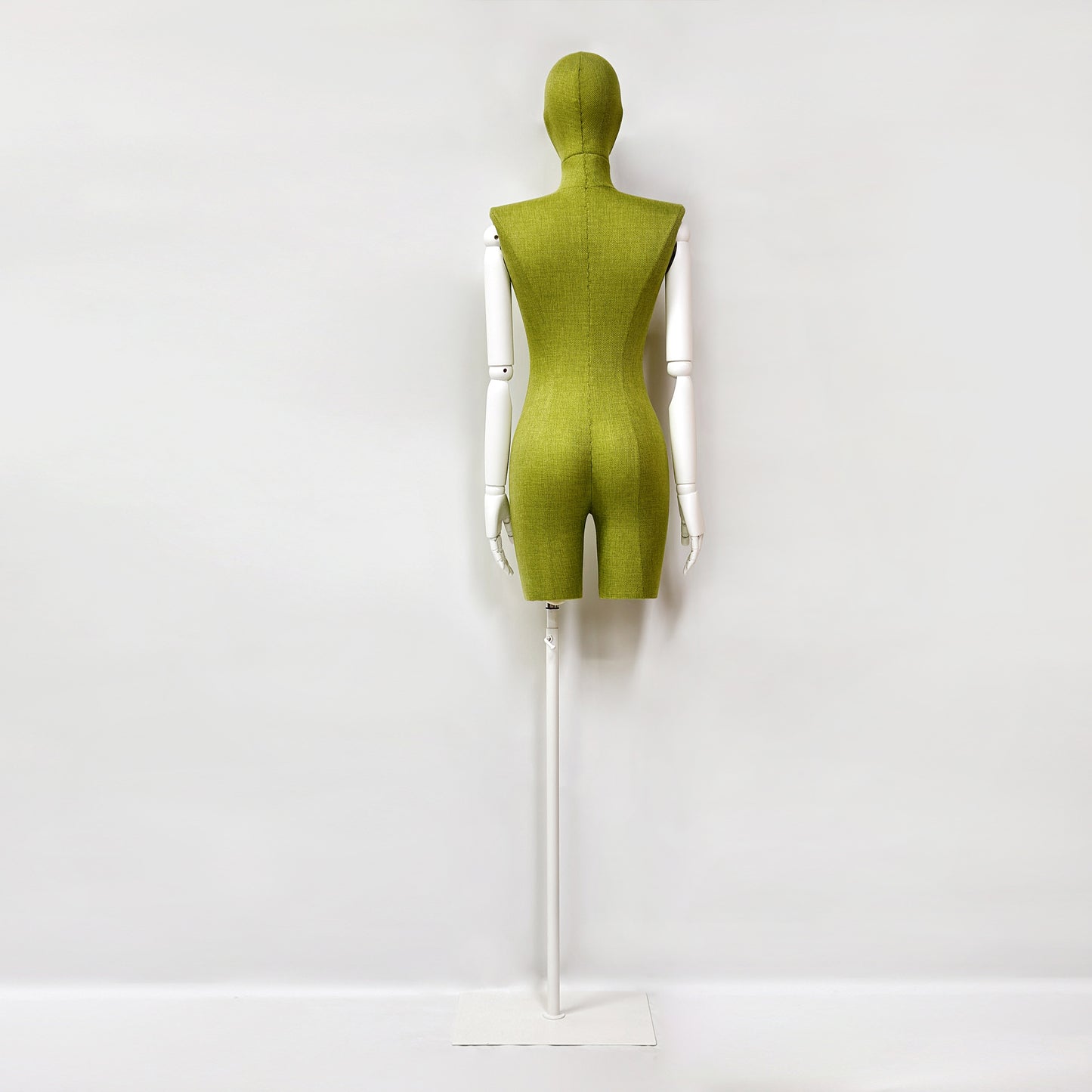 JELIMATE Female Half Body Mannequin,Women Dress Form Mannequin Adjustable,Clothing Store Display Mannequin Torso Model,Manikin Body Torso with White Wooden Arms