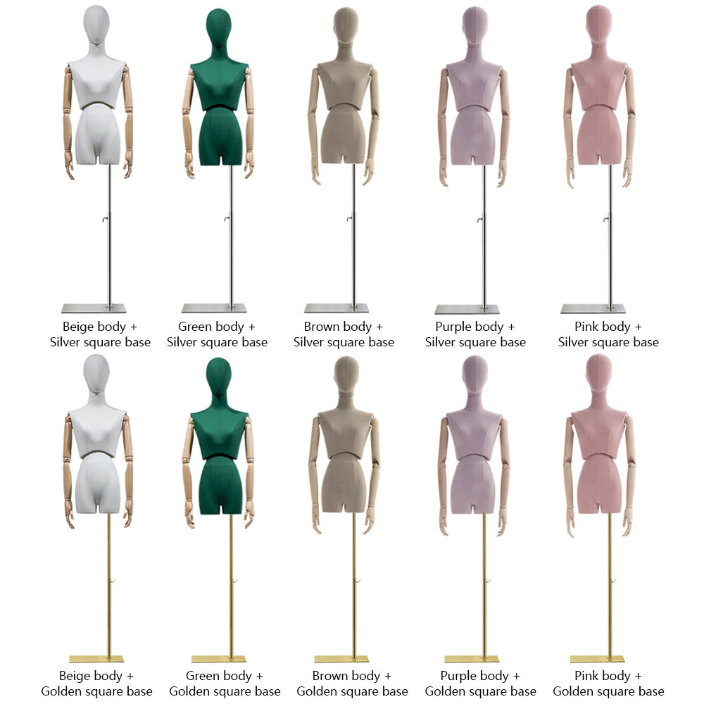 Jelimate Luxury Half Body Female Display Dress Form,Colorful Velvet Ma –  JELIMATE