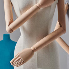 Load image into Gallery viewer, Jelimate Headless Female Dress Form Mannequin Torso Display,Colorful Fabric Mannequin Torso With Wooden Arms,Clothing Display Dummy Linen Dress Form
