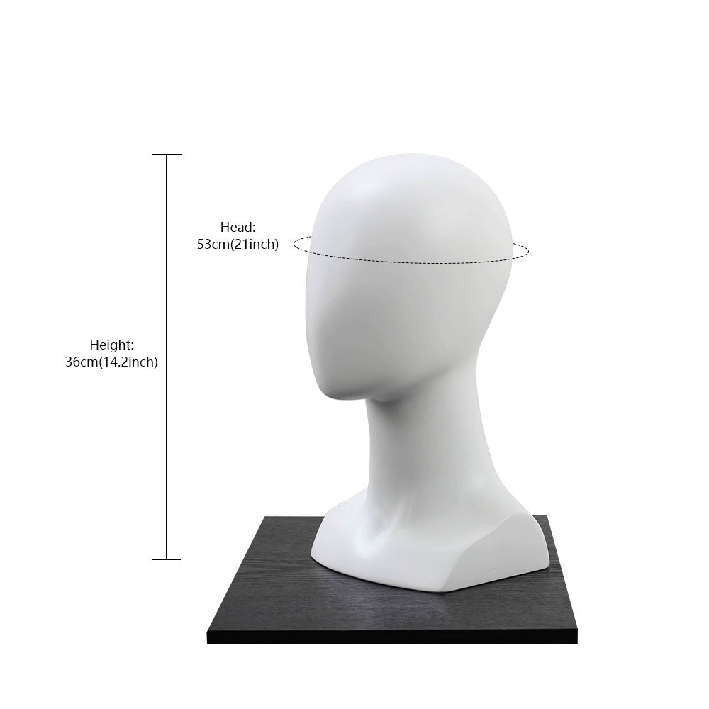 Jelimate High Quality Fiberglass White Gold Mannequin Head for Wigs,Hat Display Head Mannequin Props Window Dress Form,Headband Scarf Jewelry Display Stand