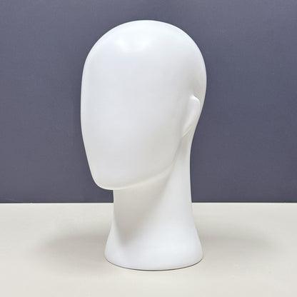 Jelimate Abstract Male/Female Mannequin Head Dress Form,Faceless Fiberglass White Mannequin Head Manikin,Headphone Sunglasses Hat Display Head Model,Realistic Mannequin Head Form Wig Display Stand